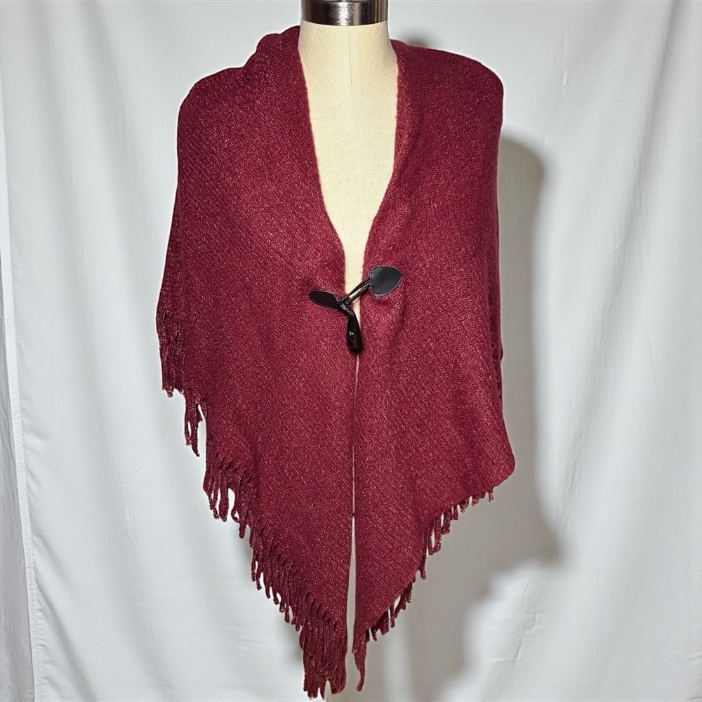 Elegant Burgundy Women's Sweater Shawl